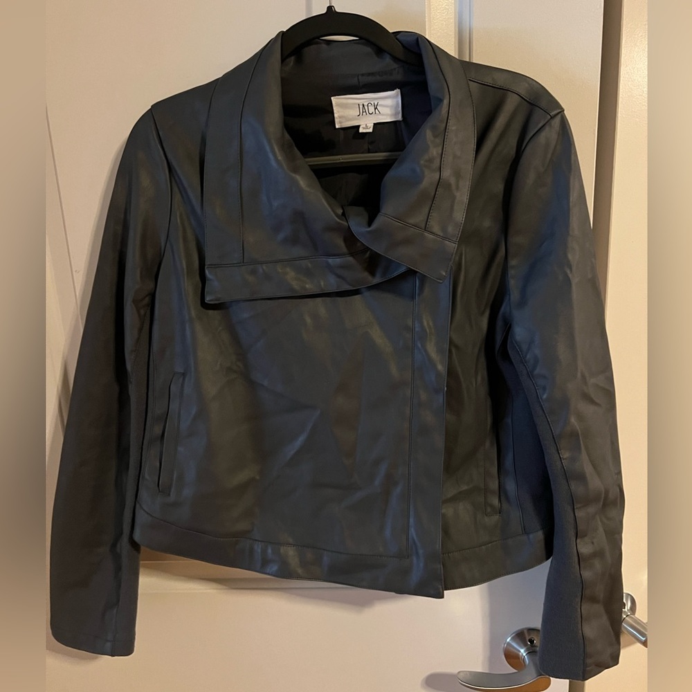 Jack Grey Pleather Jacket - L